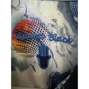 Visconti Black Flying Balloons Artwork SHORT SLEEVE BUTTON UP SHIRT Small S‎